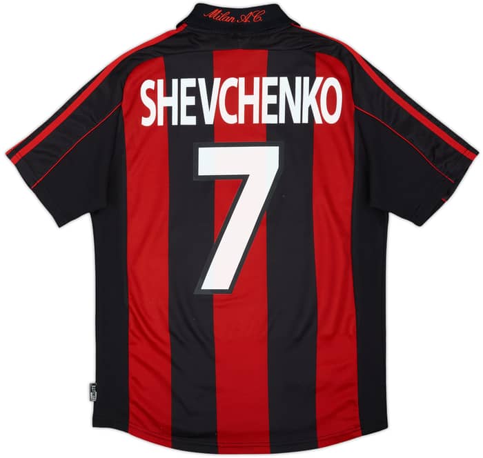 2000-02 AC Milan Home Shirt Shevchenko #7 - 6/10 - (15-16 Years)