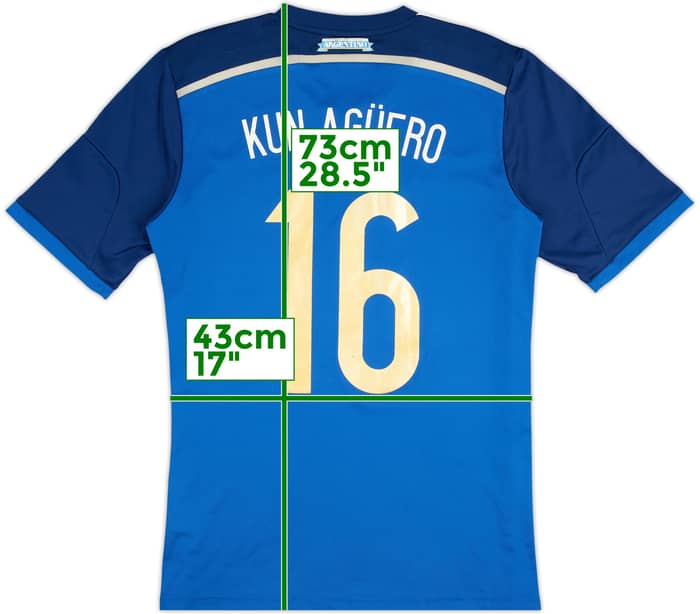2013-15 Argentina Away Shirt Kun Aguero #16 - 6/10 - (M)