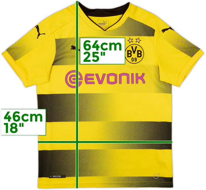 2017-18 Borussia Dortmund Home Shirt - 8/10 - (13-14 Years)