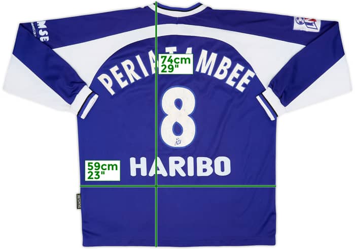 2001-02 Grenoble Foot Match Issue Home L/S Shirt Periatambee #8