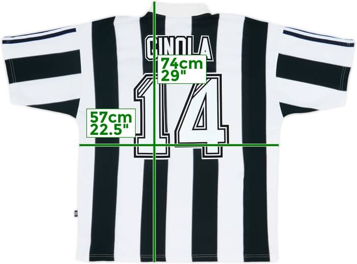1995-97 Newcastle Home Shirt Ginola #14 - 8/10 - (XL)