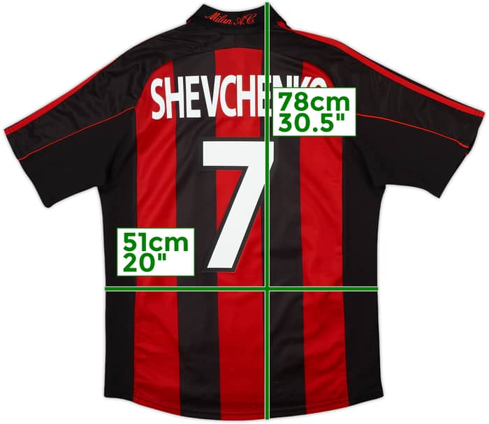 Camiseta de local del AC Milan 2000-02 Shevchenko #7 - 8/10 - (M)