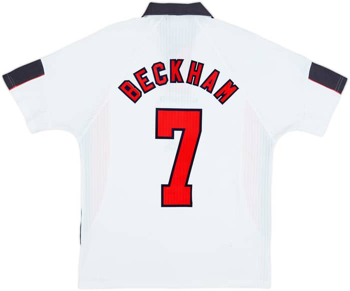 1997-99 England Home Shirt Beckham #7 - 5/10 - (L)