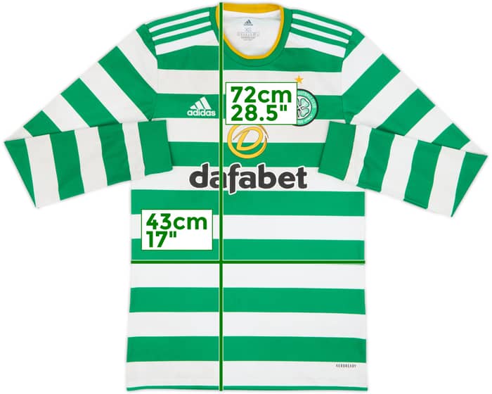 2021-22 Celtic Home L/S Shirt - 5/10 - (XS)
