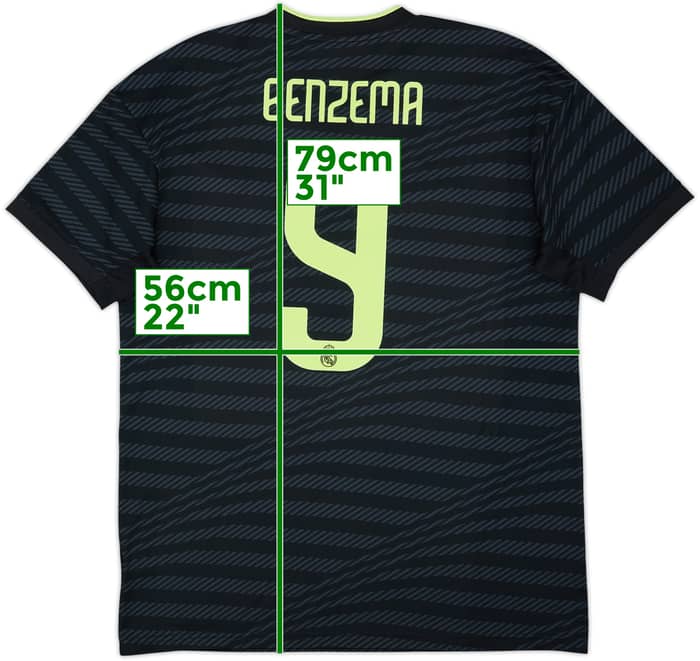2022-23 Real Madrid Third Shirt Benzema #9 - 8/10 - (L)