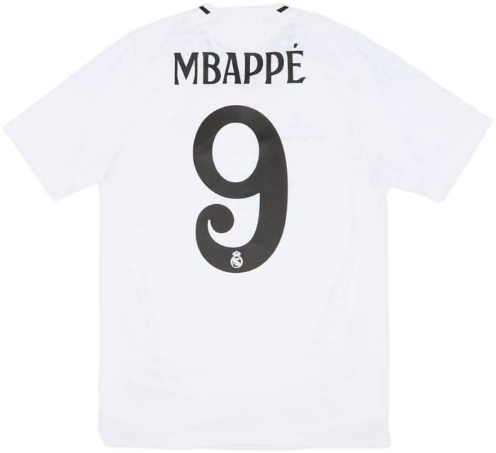 2024-25 Real Madrid Authentic Home Shirt Mbappe #9 - 9/10 - (S)