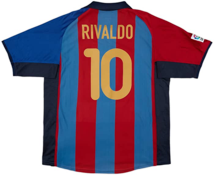2001-02 Barcelona Home Shirt Rivaldo #10 - 7/10 - (L)