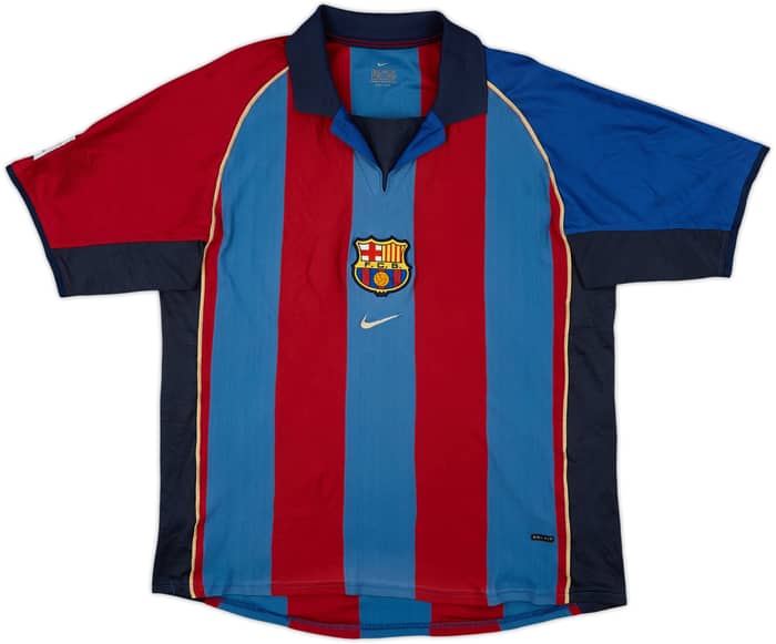 2001-02 Barcelona Home Shirt Rivaldo #10 - 7/10 - (L)
