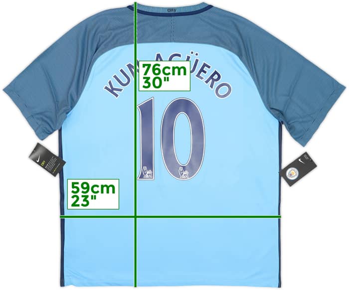 2016-17 Manchester City Home Shirt Kun Aguero #10 (XL)