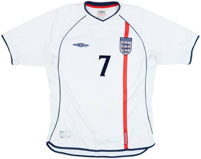2001-03 Inglaterra Camiseta Local Beckham #7 - 6/10 - (L)