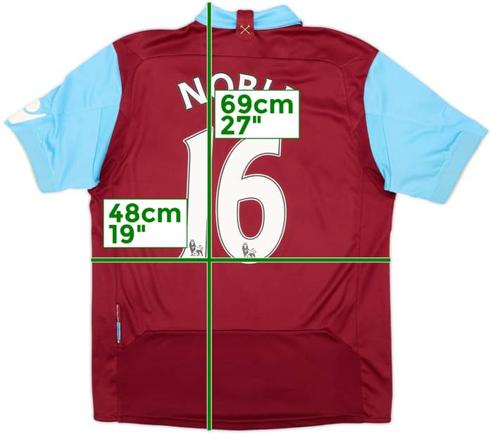 2010-11 West Ham Home Shirt Noble #16 - 8/10 - (M)