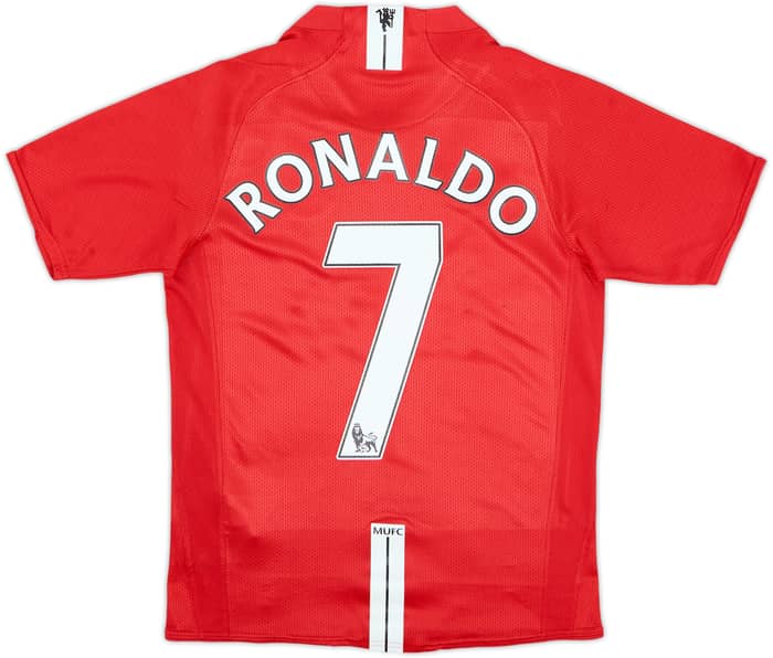 2007-09 Manchester United Home Shirt Ronaldo #7 - 8/10 - (L.Boys)