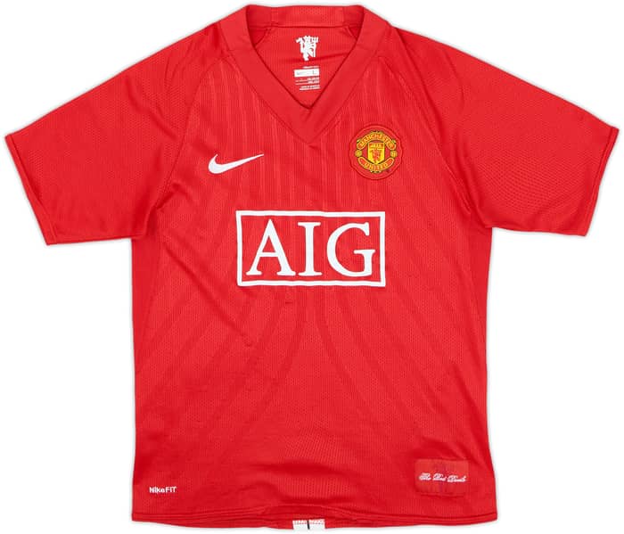 2007-09 Manchester United Home Shirt Ronaldo #7 - 8/10 - (L.Boys)