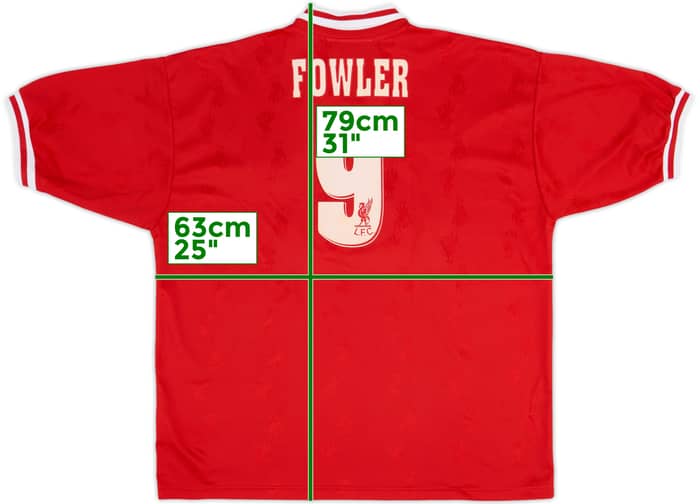 1996-98 Liverpool Home Shirt Fowler #9 - 8/10 - (XL)