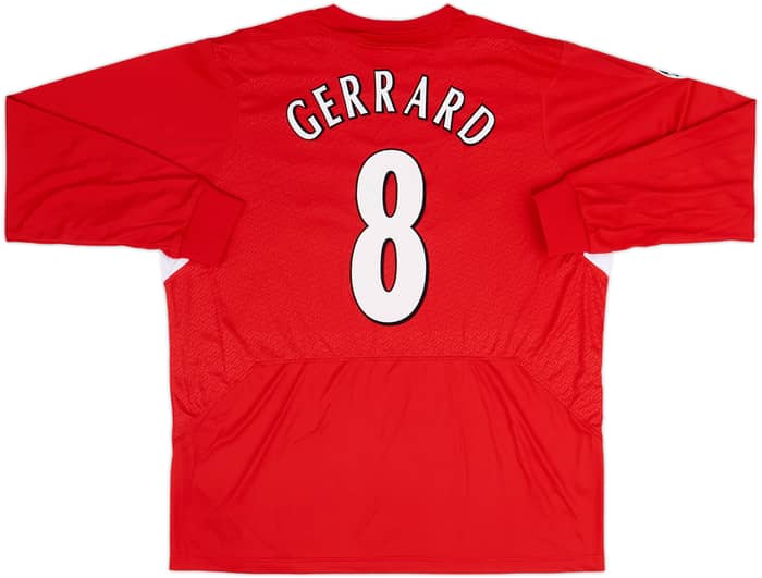 2004-06 Liverpool Home L/S Shirt Gerrard #8 (XL)
