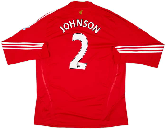 2008-10 Liverpool Home L/S Shirt Johnson #2  - 9/10 - (XXL)