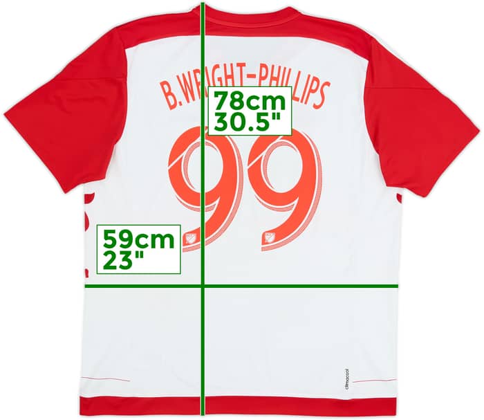 2015-16 New York Red Bulls Home Shirt B.Wright-Phillips #99 - 7/10 - (XL)
