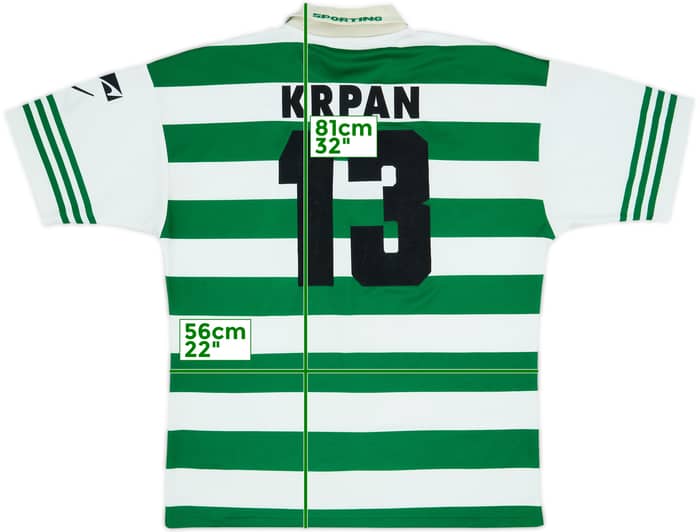 Camiseta de local del Sporting CP 1996-98 Krpan #13 - 6/10 - (XL)