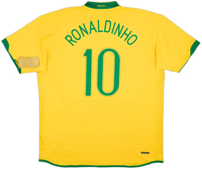 2006-08 Brazil Home Shirt Ronaldinho #10 (3XL)