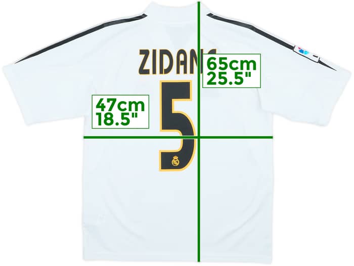 2004-05 Real Madrid Home Shirt Zidane #5 - 9/10 - (L.Boys)
