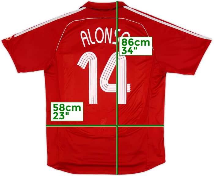 2006-08 Liverpool Home Shirt Alonso #14 - 6/10 - (XL)