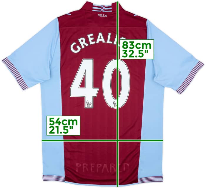 2013-14 Aston Villa Home Shirt Grealish #40 - 7/10 - (XL)