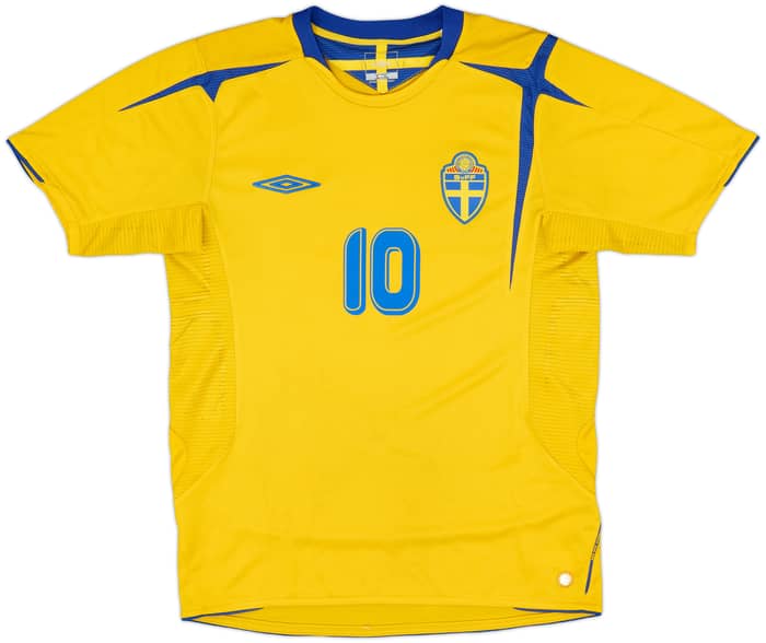 2005-06 Sweden Home Shirt Ibrahimovic #10 - 9/10 - (S)