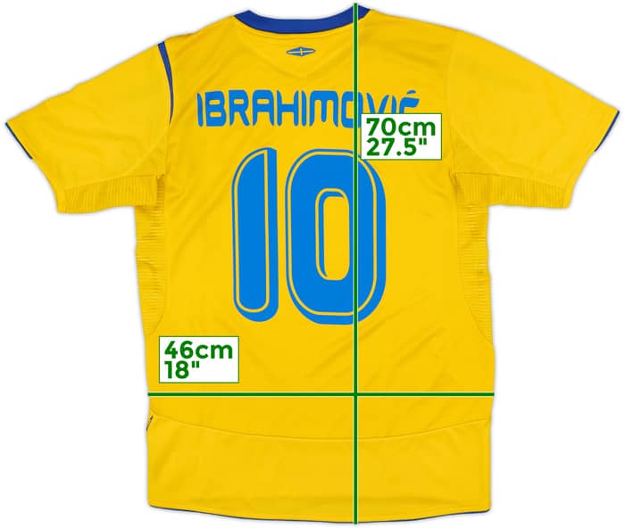 2005-06 Sweden Home Shirt Ibrahimovic #10 - 9/10 - (S)