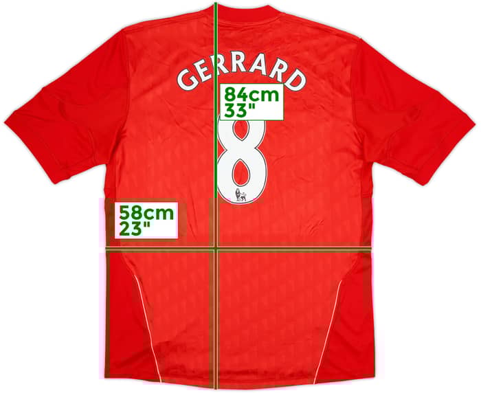 2010-12 Liverpool Home Shirt Gerrard #8 - 8/10 - (XL)