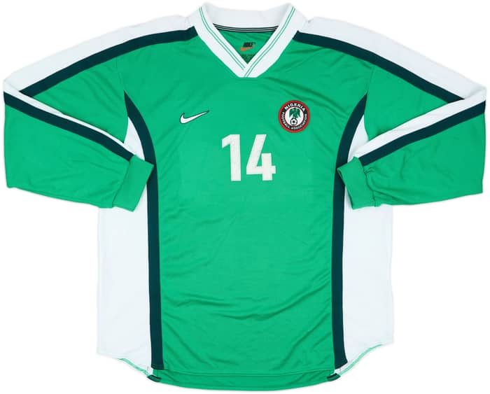 1998-00 Nigeria Player Issue Home L/S Shirt #14 - 5/10 - (XL)