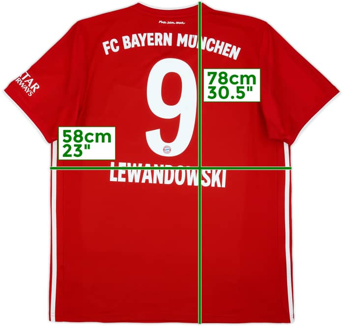 2020-21 Bayern Munich Home Shirt Lewandowski #9 - 7/10 - (XL)