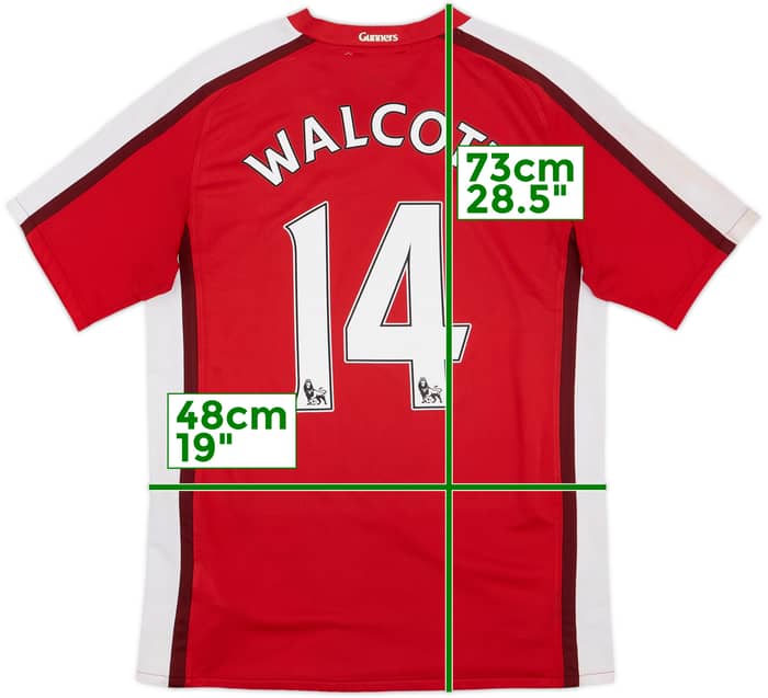 2008-10 Arsenal Home Shirt Walcott #14 - 7/10 - (S)
