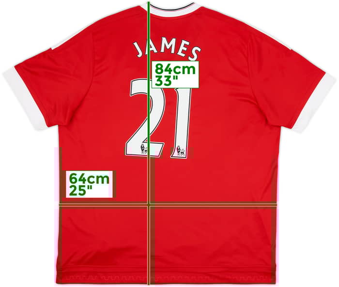 2015-16 Manchester United Home Shirt James #21 - 8/10 - (XXL)