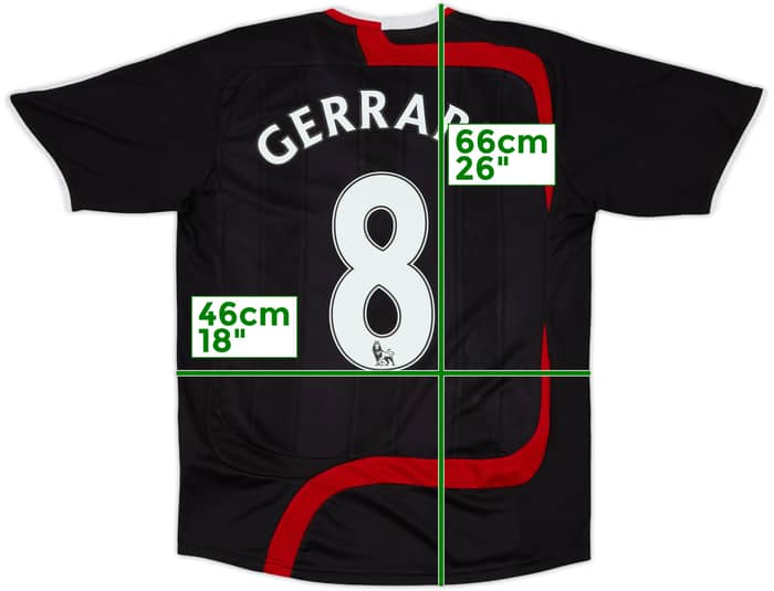 2007-08 Liverpool Third Shirt Gerrard #8 - 8/10 - (XL.Boys)