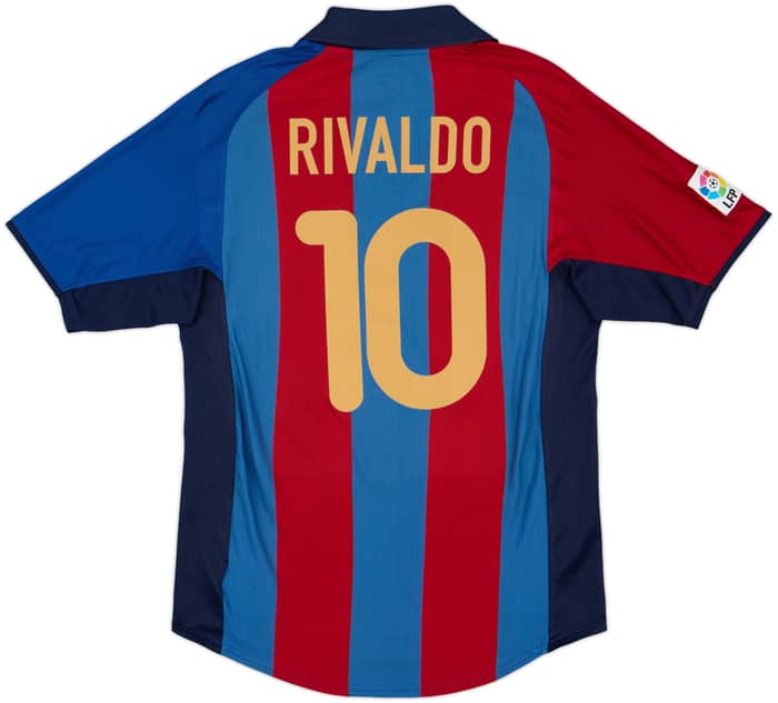 2001-02 Barcelona Home Shirt Rivaldo #10 - 6/10 - (S)