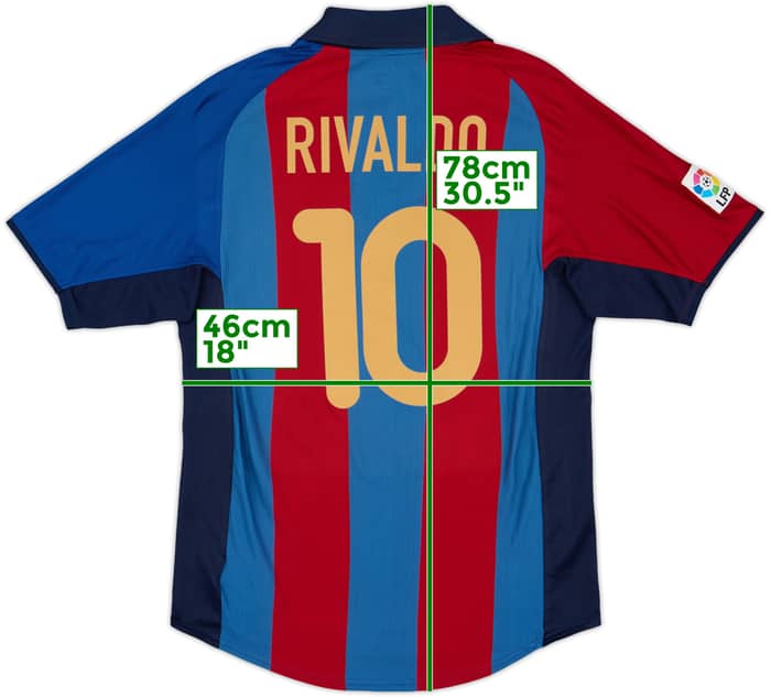 2001-02 Barcelona Home Shirt Rivaldo #10 - 6/10 - (S)