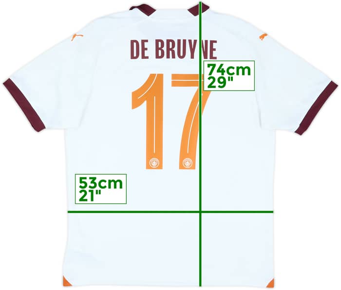 2023-24 Manchester City Away Shirt De Bruyne #17 - 9/10 - (L)