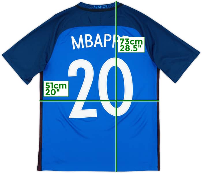 2016-17 France Home Shirt Mbappe #20 - 10/10 - (M)