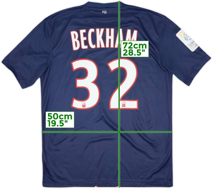 2013-14 Paris Saint-Germain Home Shirt Beckham #32 - 8/10 - (M)