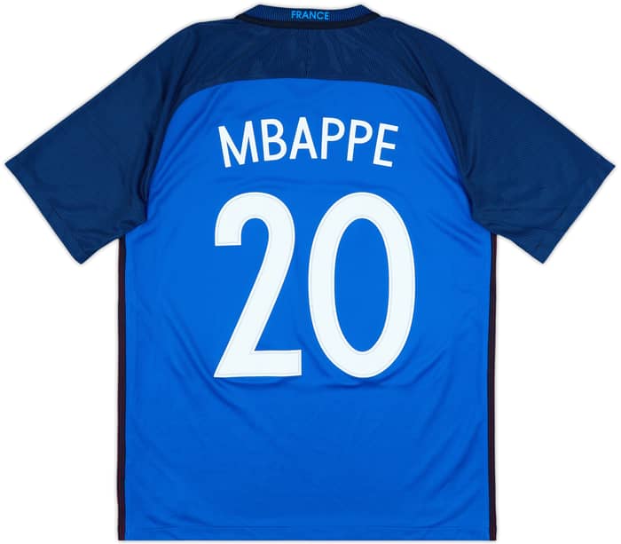 2016-17 France Home Shirt Mbappe #20 - 9/10 - (M)