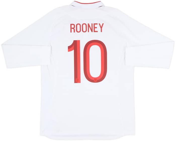 2012-13 England Home L/S Shirt Rooney #10 - 10/10 - (L)