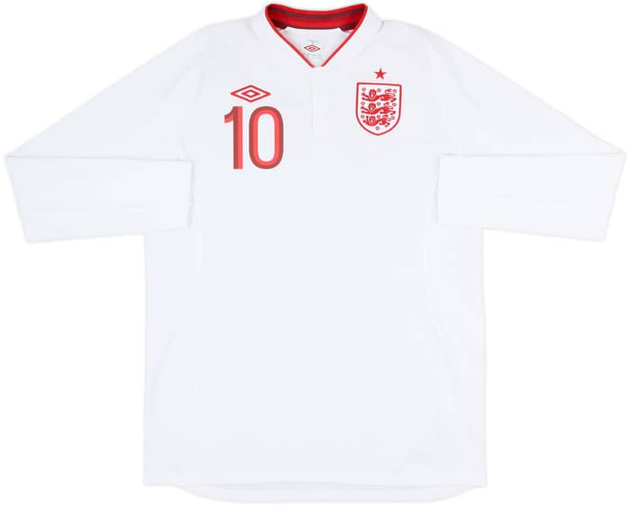 2012-13 England Home L/S Shirt Rooney #10 - 10/10 - (L)