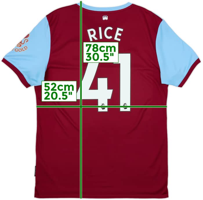 2019-20 West Ham Home Shirt Rice #41 - 8/10 - (L)