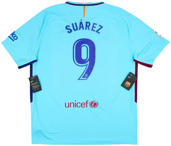2017-18 Barcelona Away Shirt Suarez #9 (XXL)