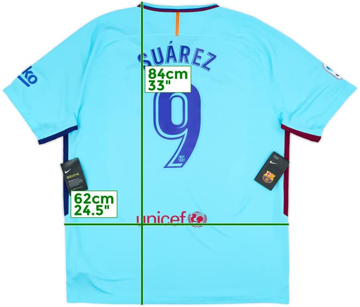 2017-18 Barcelona Away Shirt Suarez #9 (XXL)