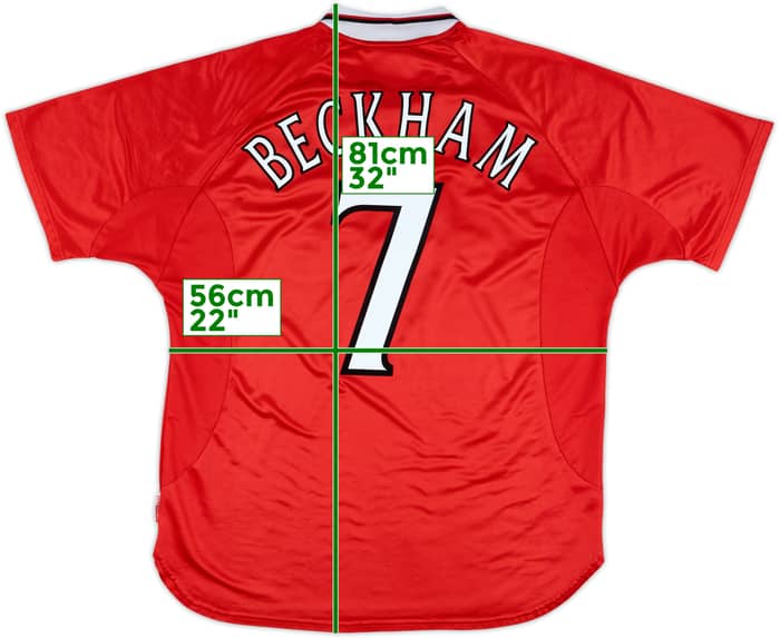 1999-00 Manchester United 'CL Winners' Shirt Beckham #7 - 8/10 - (XL)