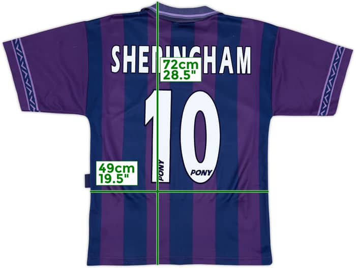 1995-97 Tottenham Away Shirt Sheringham #10 - 8/10 - (S)
