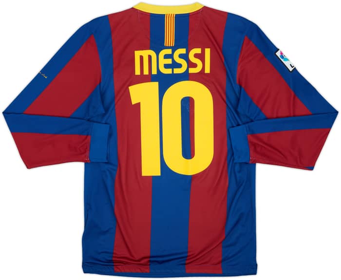 2010-11 Barcelona Home L/S Shirt Messi #10 - 7/10 - (S)