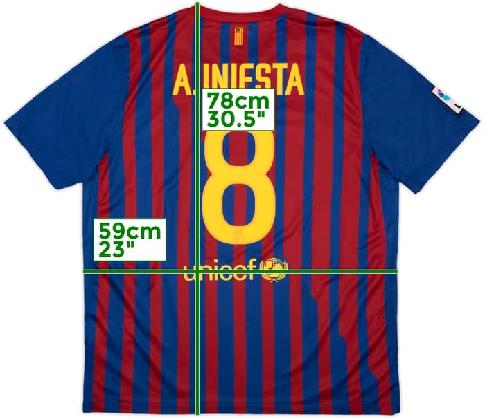 2011-12 Barcelona Home Shirt A.Iniesta #8 - 7/10 - (XL)