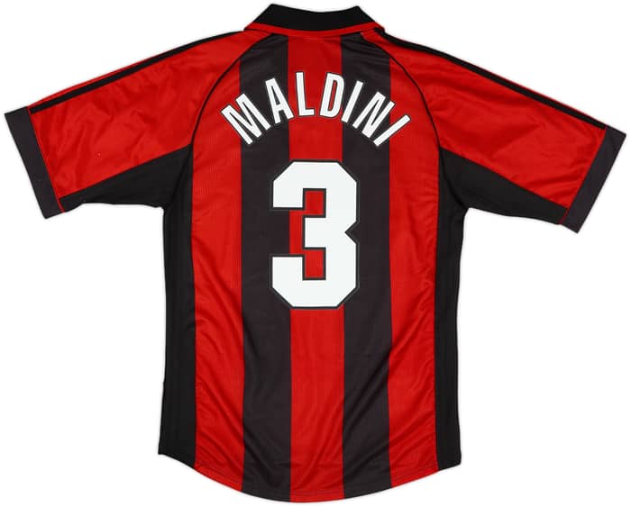 1998-00 AC Milan Home Shirt Maldini #3 - 7/10 - (S)